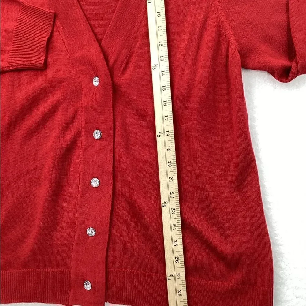 Avenue Red Sweatheart  Cardigan Long Sleeve Sweater Size 18/20